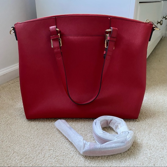 Michael Kors bright red satchel tote bag - Picture 4 of 6